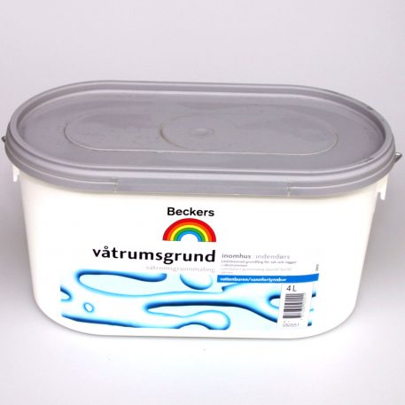 Beckers Vådrumsgrunder og klæber i et produkt. Oven på gips og lign.