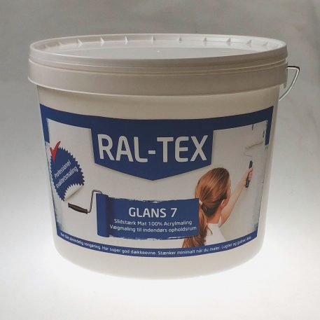 RAL-TEX vægmaling glans 07. Til bryggers, køkken og andre brugsrum fx. børneværelset.